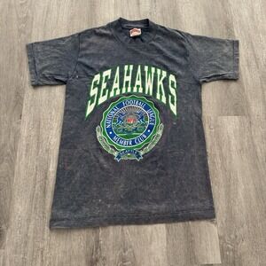 RARE Vintage Seattle Seahawks Nutmeg Graphic Shirt  90s Single Stitch Size Med